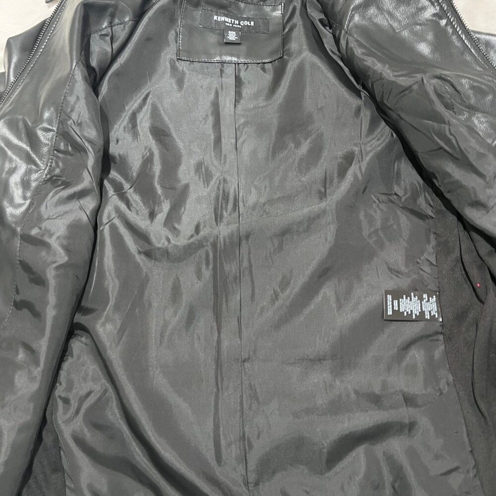 Women's Kenneth Cole Faux Leather Jacket - Black - Size Small - Picture 7 of 9